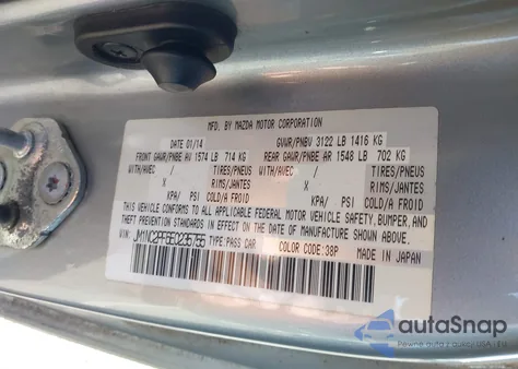 2014 Mazda Mx-5 Miata Grand Touring from USA, damaged, VIN JM1NC2PF6E0235755